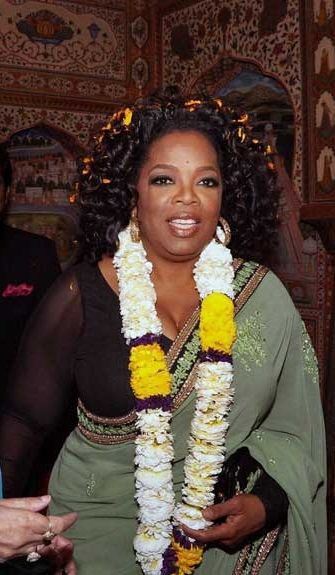 Oprah Winfrey Black Saree